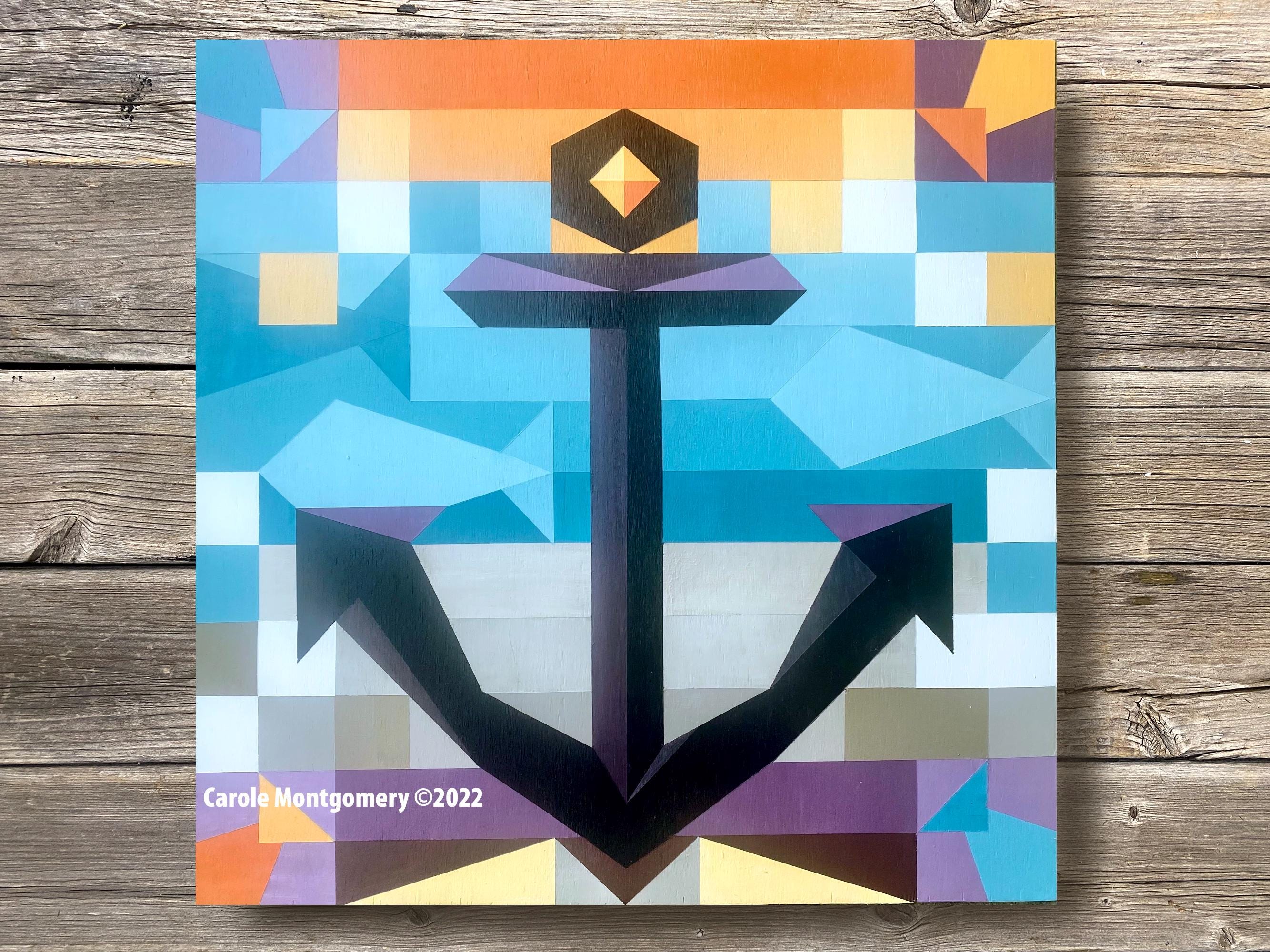 Drop Anchor Barn Quilt PDF-patroon en instructies om deze buitenkunst te schilderen