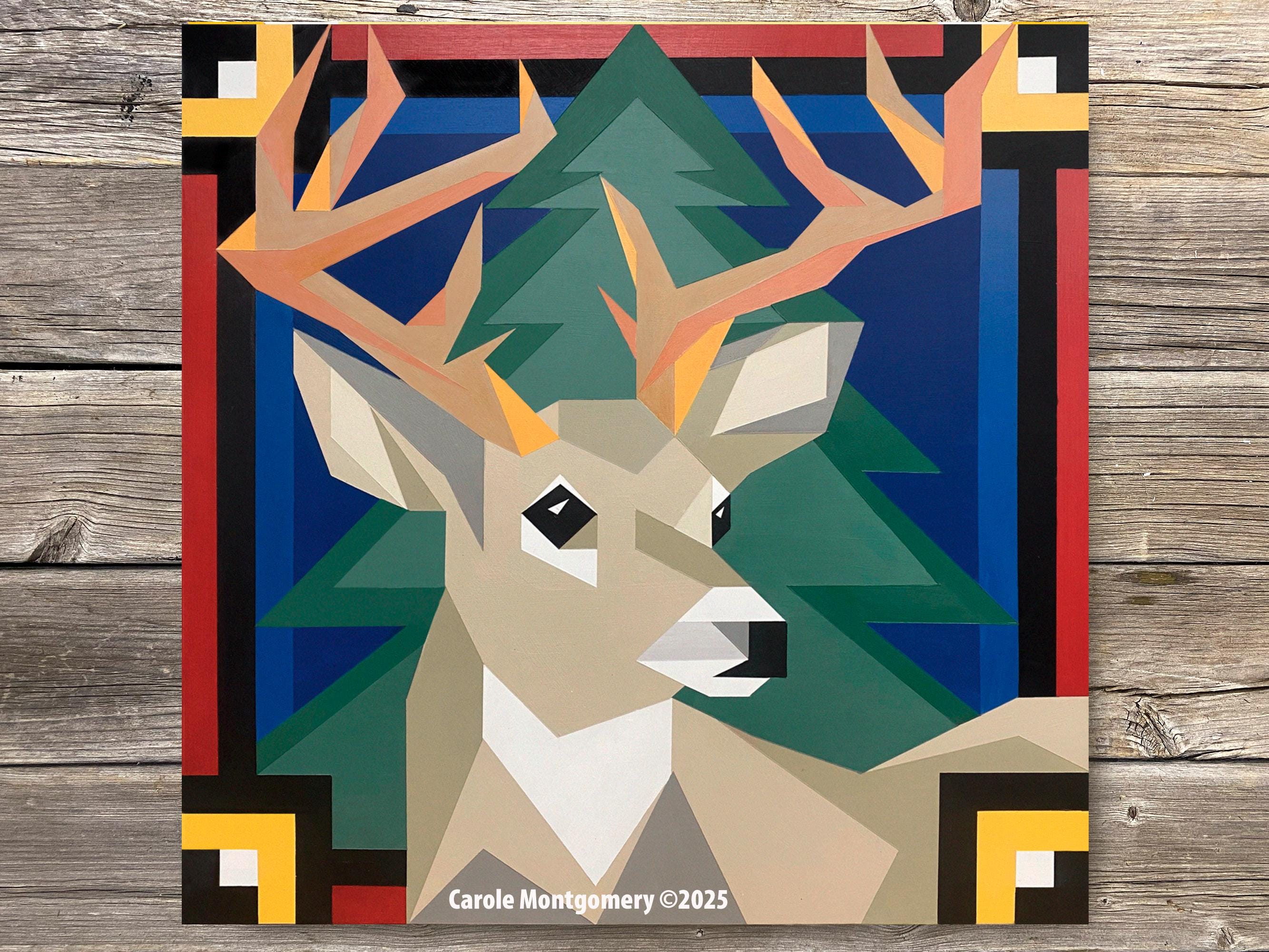 Hirsch auf der Suche - Buck - Barn Quilt Muster und Richtungen für die Malerei Outdoor Art - PDF Download