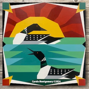 Laughing Loons Barn Quilt Pattern and Directions for Making this Outdoor Art