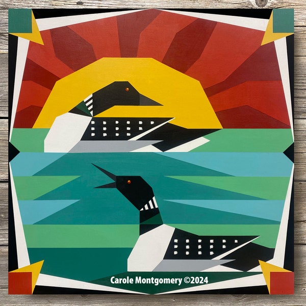 Laughing Loons Barn Quilt Pattern and Directions for Making this Outdoor Art