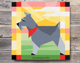 Grey Schnauzer Barn Quilt Pattern: DIY Painting Outdoor Art (PDF Download)