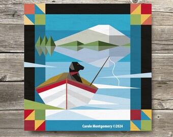 Black Dory Dog Barn Quilt Painting Pattern: DIY Wall Art Tutorial (PDF Download)