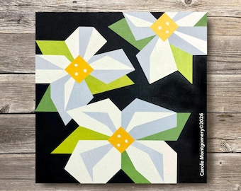 Mountain Dogwood Barn Quilt Painting Pattern: DIY Wall Art Tutorial (PDF Download)