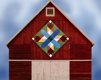 Bear Paw Star  Barn Quilt Painting Pattern: DIY Wall Art Tutorial (PDF Download)