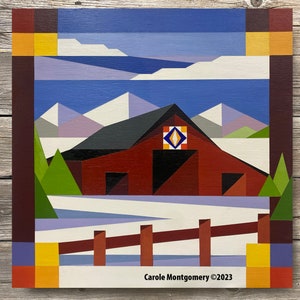 Winter Barn: Barn Quilt Pattern and Directions for Painting this Outdoor Art