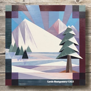 Alpenglow Bergspitzen Scheunen Quilt Anleitung: Winter Outdoor Art (PDF Download)