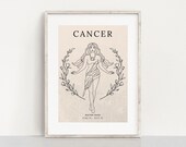 Cancer Zodiac Art Print: Elegant Astrology Sign (Digital Download)