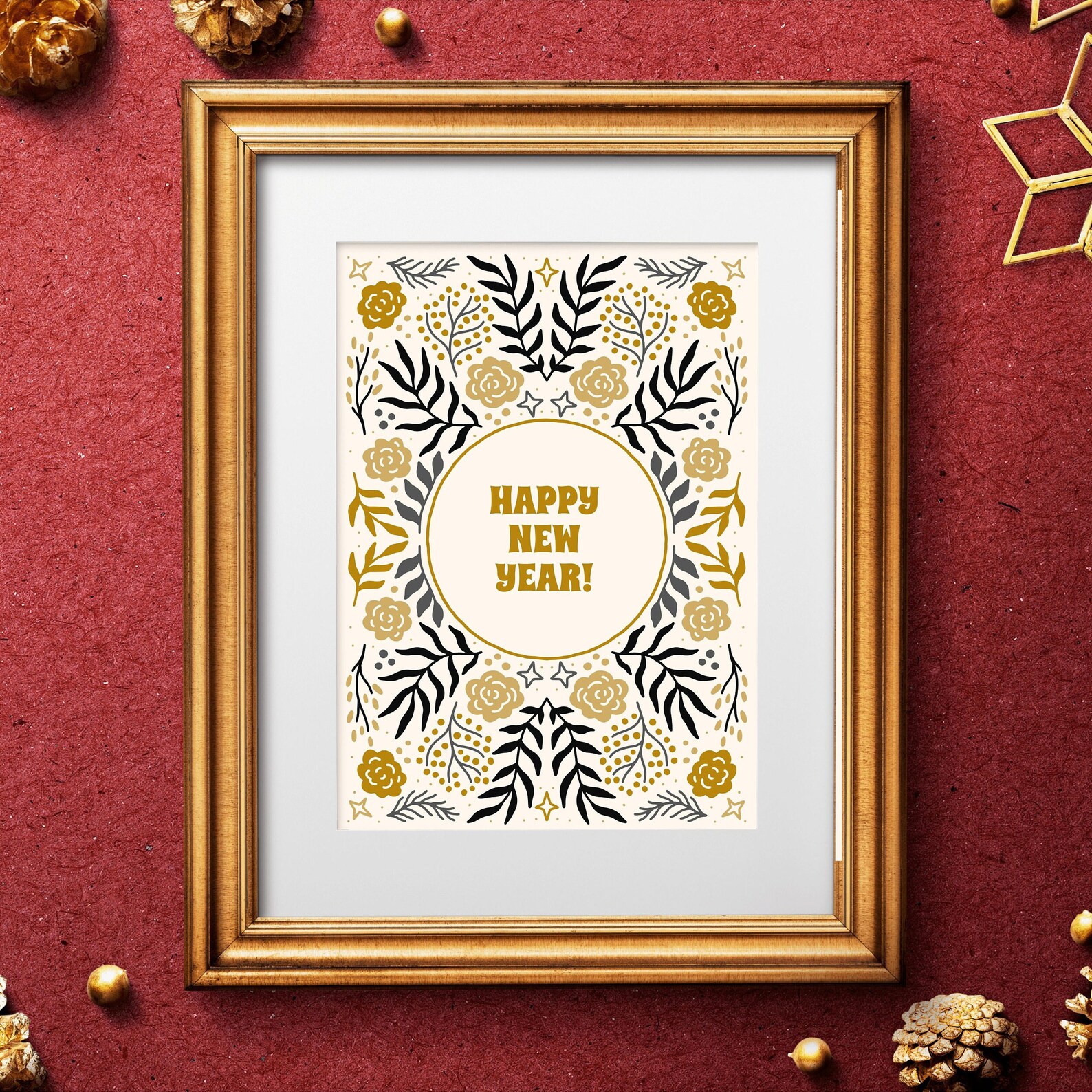 Happy New Year Sign New Years Printable Decor Holiday - Etsy