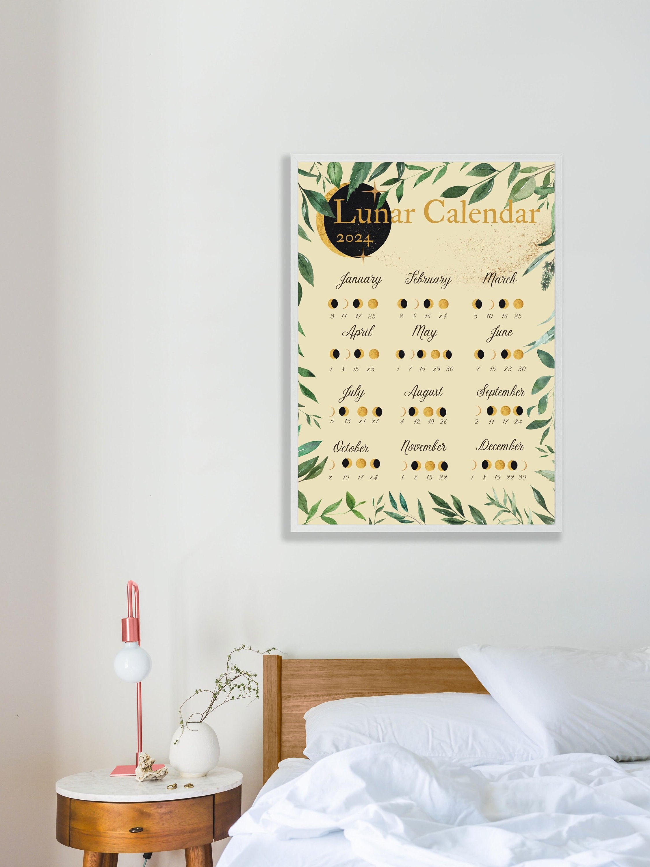 Lunar Calendar 2024 Printable Lunar Calendar 2024 Moon Phase Etsy Lunar Calendar 2024 Printable Lunar Calendar 2024 Moon Phase Etsy