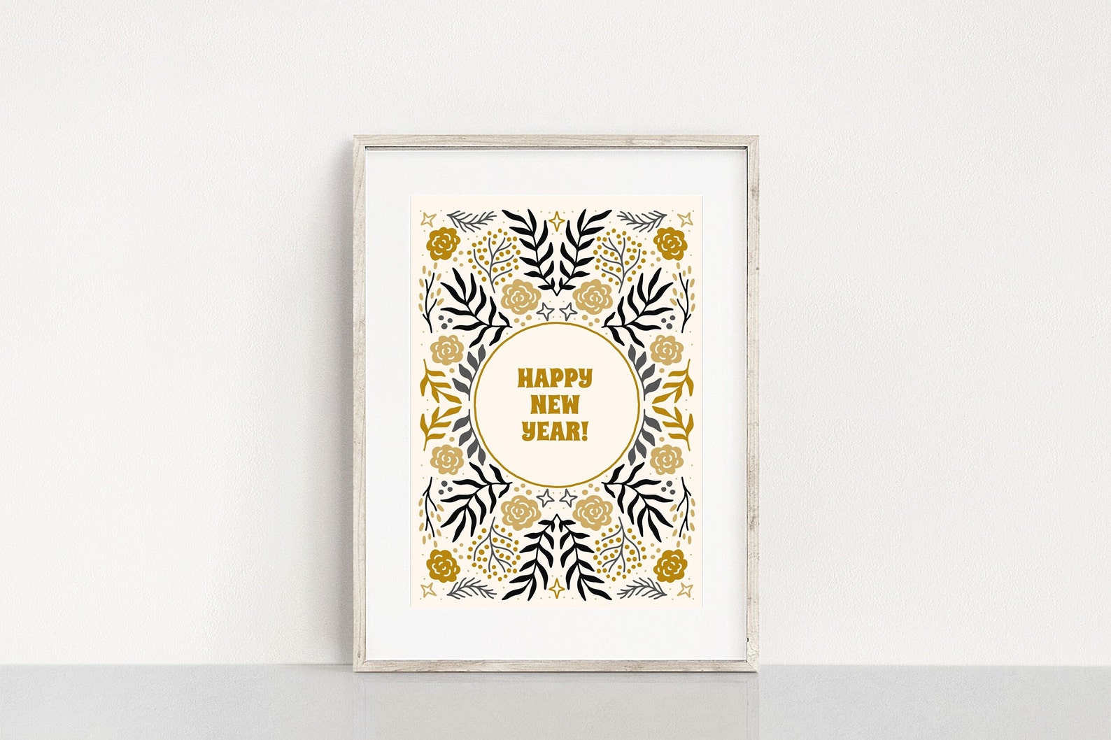 Happy New Year Sign New Years Printable Decor Holiday - Etsy