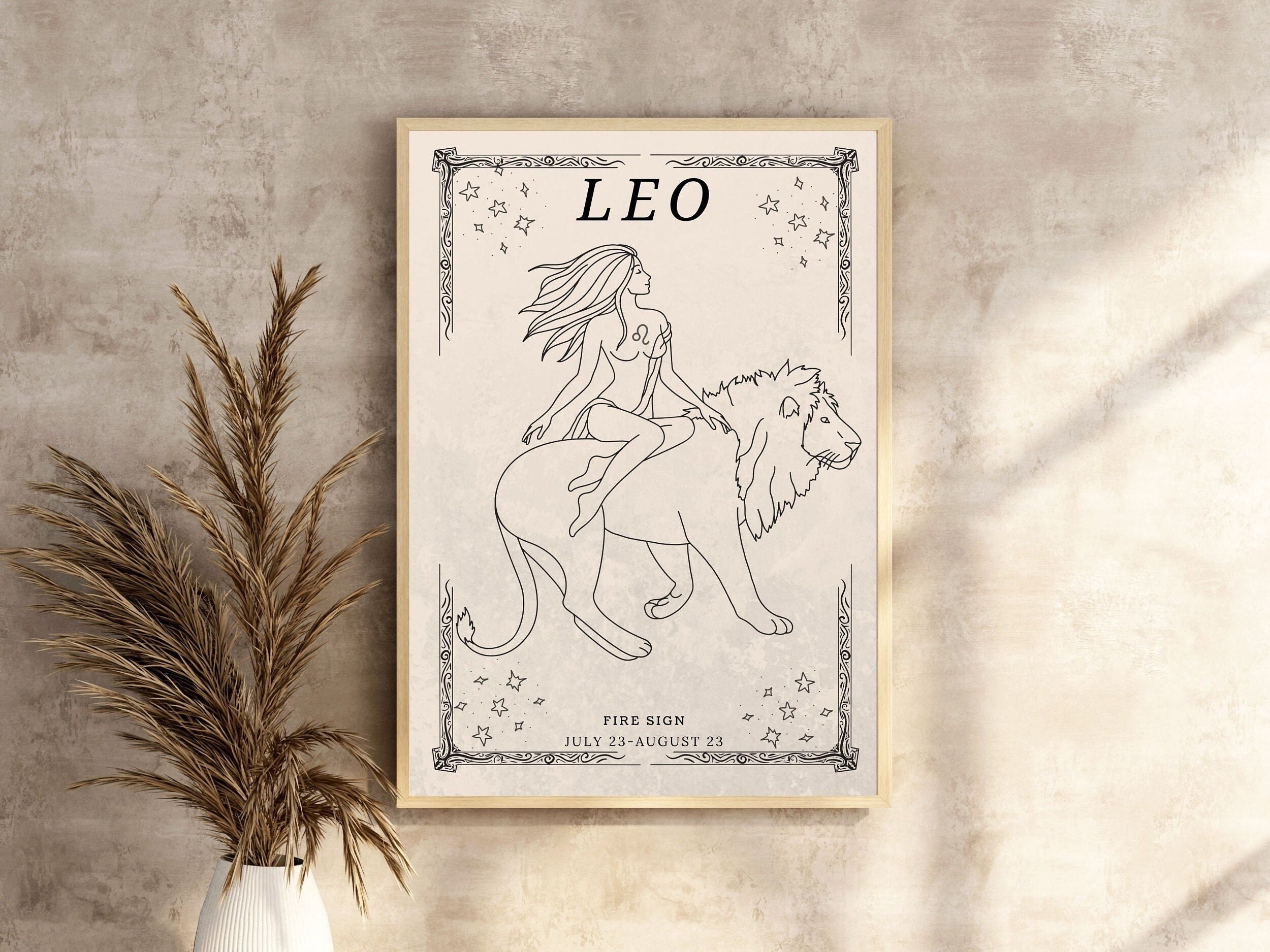 Leo Astrology Poster Zodiac Sign Print Leo Zodiac Art Leo - Etsy