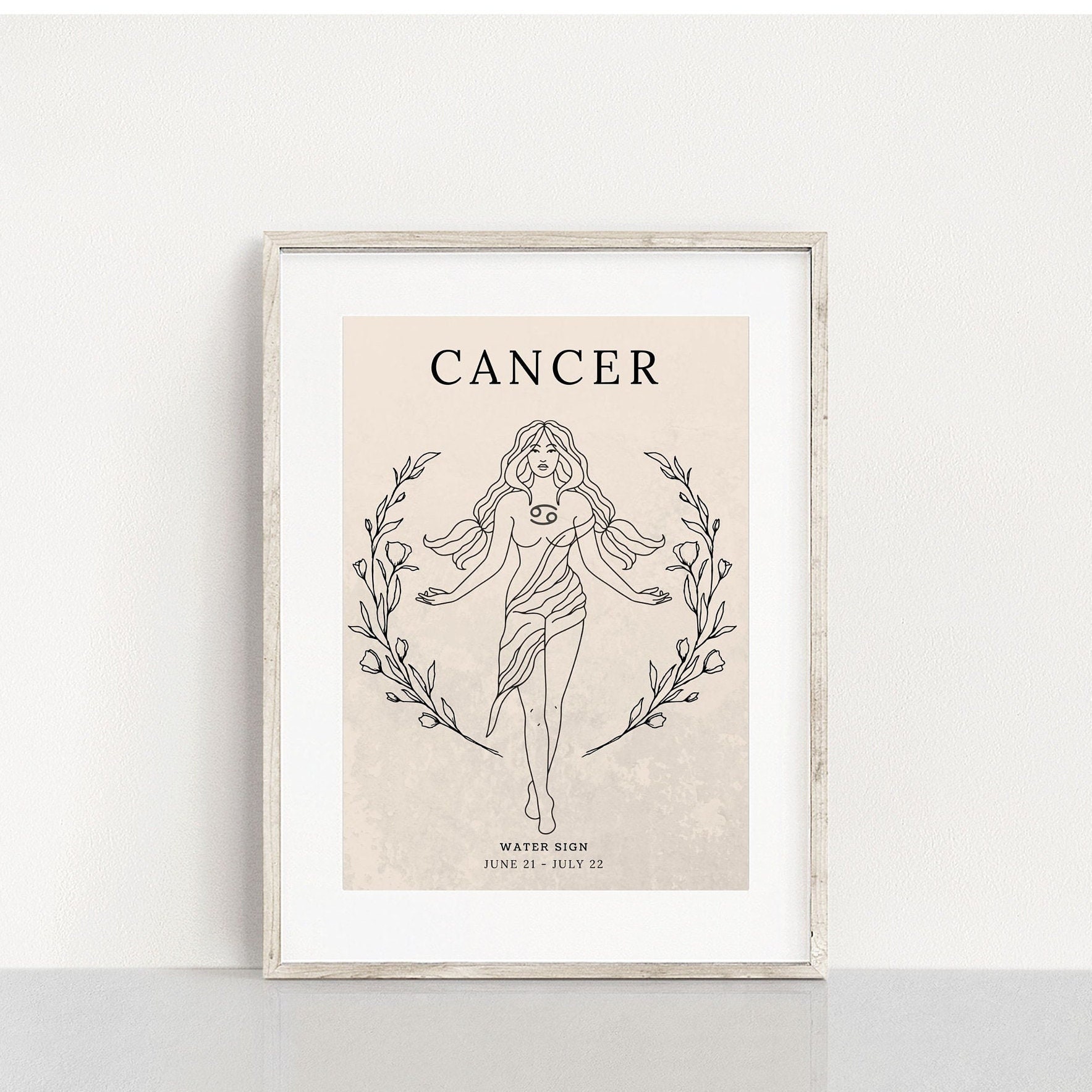 Cancer Pinterest Cancer Zodiac Poster, Digital Cancer Poster, Cancer Star Sign Art ...