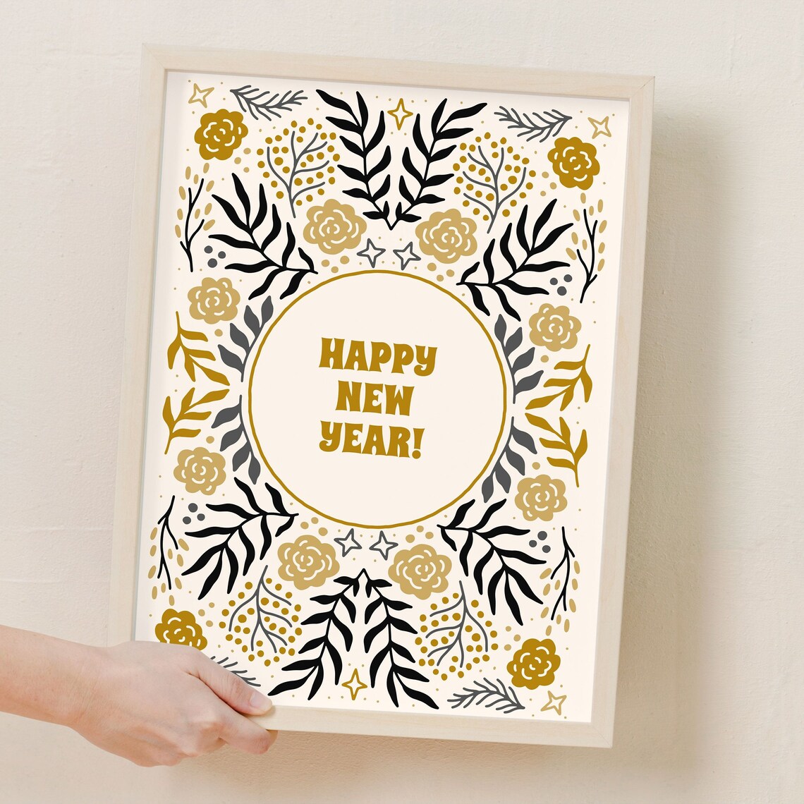 Happy New Year Sign New Years Printable Decor Holiday - Etsy