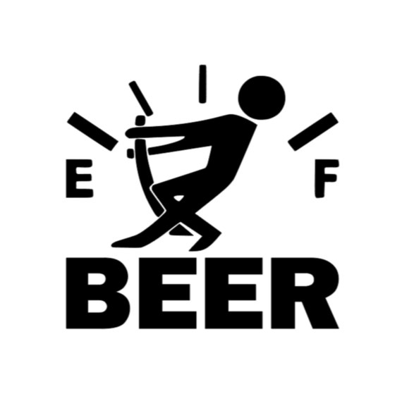 Funny Gas Gauge Empty Beer Vinyl Decal Sticker Etsy