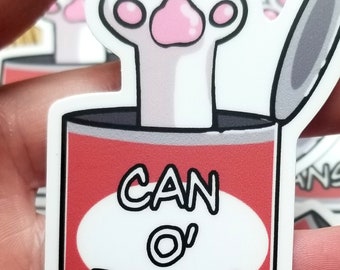 Can O Beans adesivo, simpatico adesivo per gatti, zampa di gatto, fagioli di punta di gatto