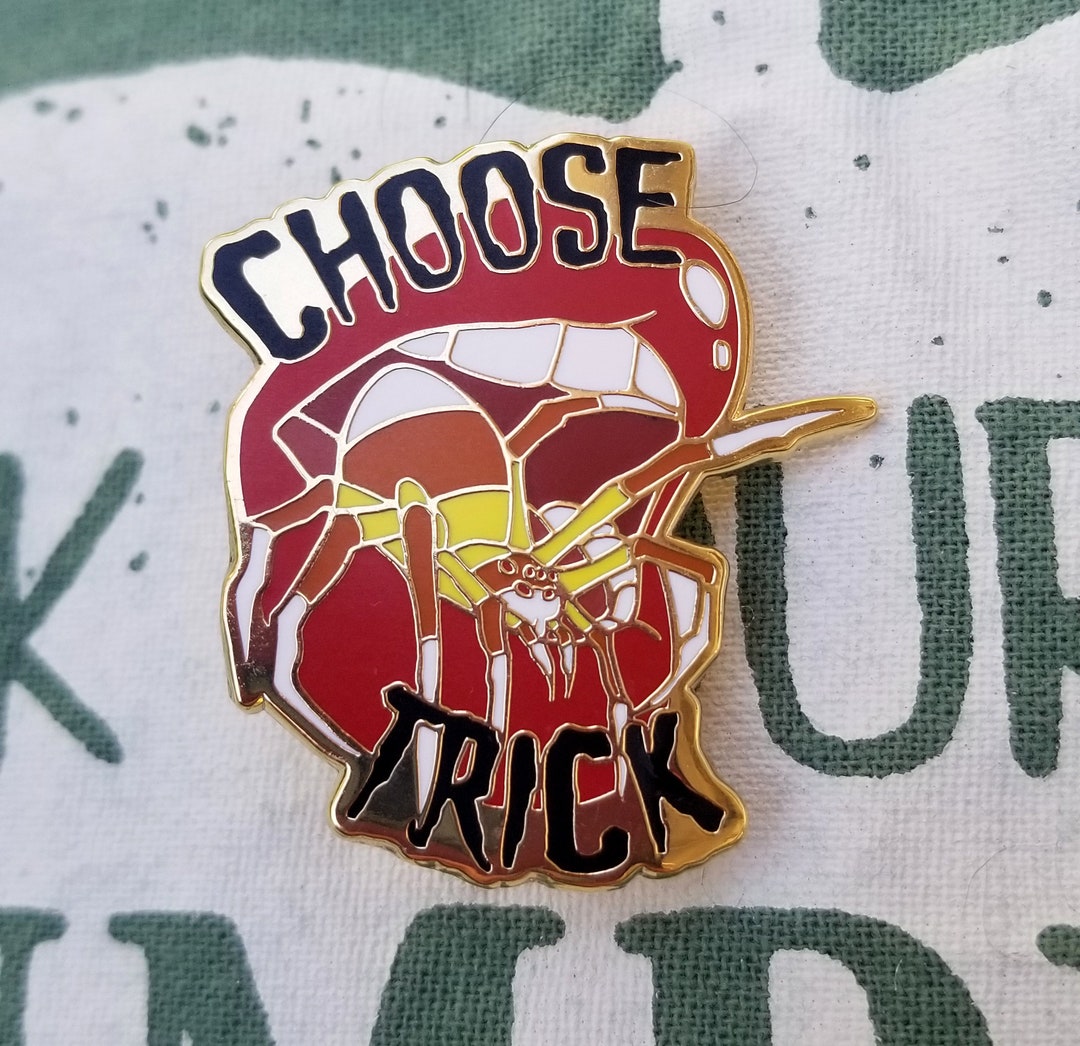 Trick or Treat . . . ? | Halloween Enamel Pins, Spooky, Scary - Etsy
