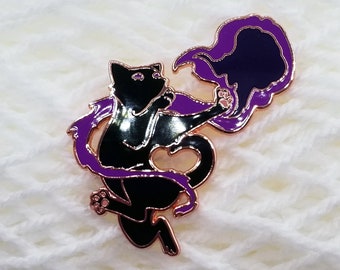 Emaille pin heksenkat