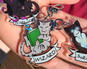 Acrylbedel tovenaar kat