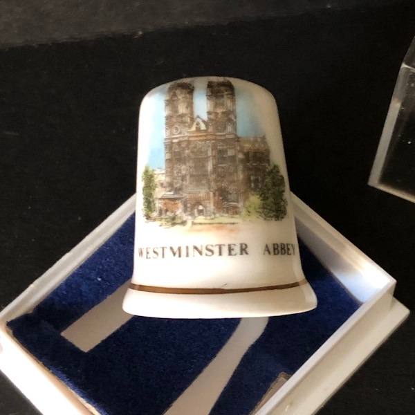 Vintage Souvenir Thimble - Westminster Abbey, England By Jean Manson, Fine Bone China