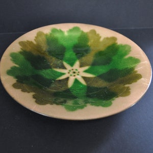 Annemarie Davidson Enamel on Copper Plate - Vintage 1960s, Mid Century Modern Collectible Art Plate