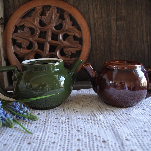 Vintage Restaurant Ware Individual Tea Pots – Set of 2