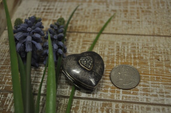 Sterling Silver Heart Trinket Box - Jeweled Keepsake