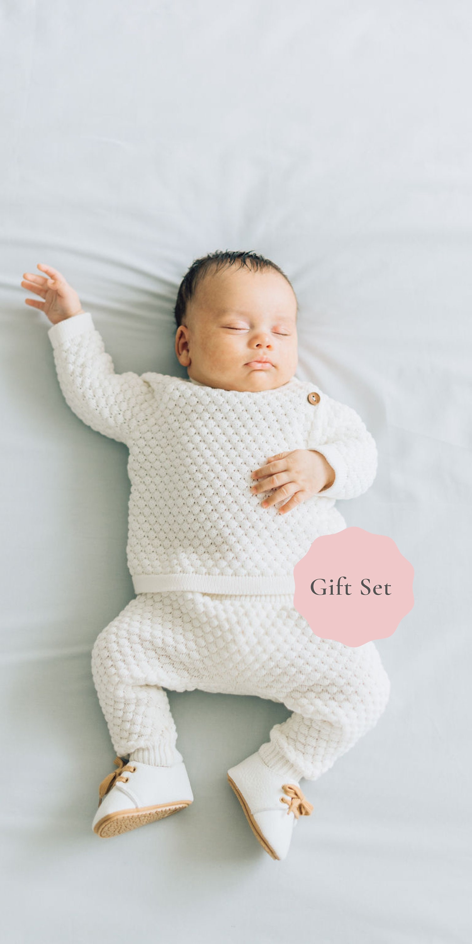 The William Gift Set | Shoes - Baptism/Blessing Day White Baby Boy Outfit