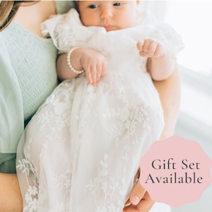 The Eva Jane Dress - Beautiful Baby Girl White Blessing/Christening Baptism Lace gown