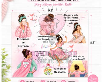20oz Skinny Tumbler PNG Sublimation Design | Mom Life Latina Style (Digital Download)