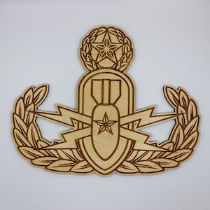 10 inch wide Lasercut EOD Badge