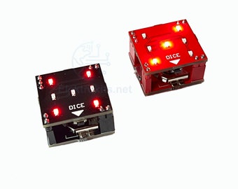 Electronic LED PCB Dice with battery - Fully assembled
