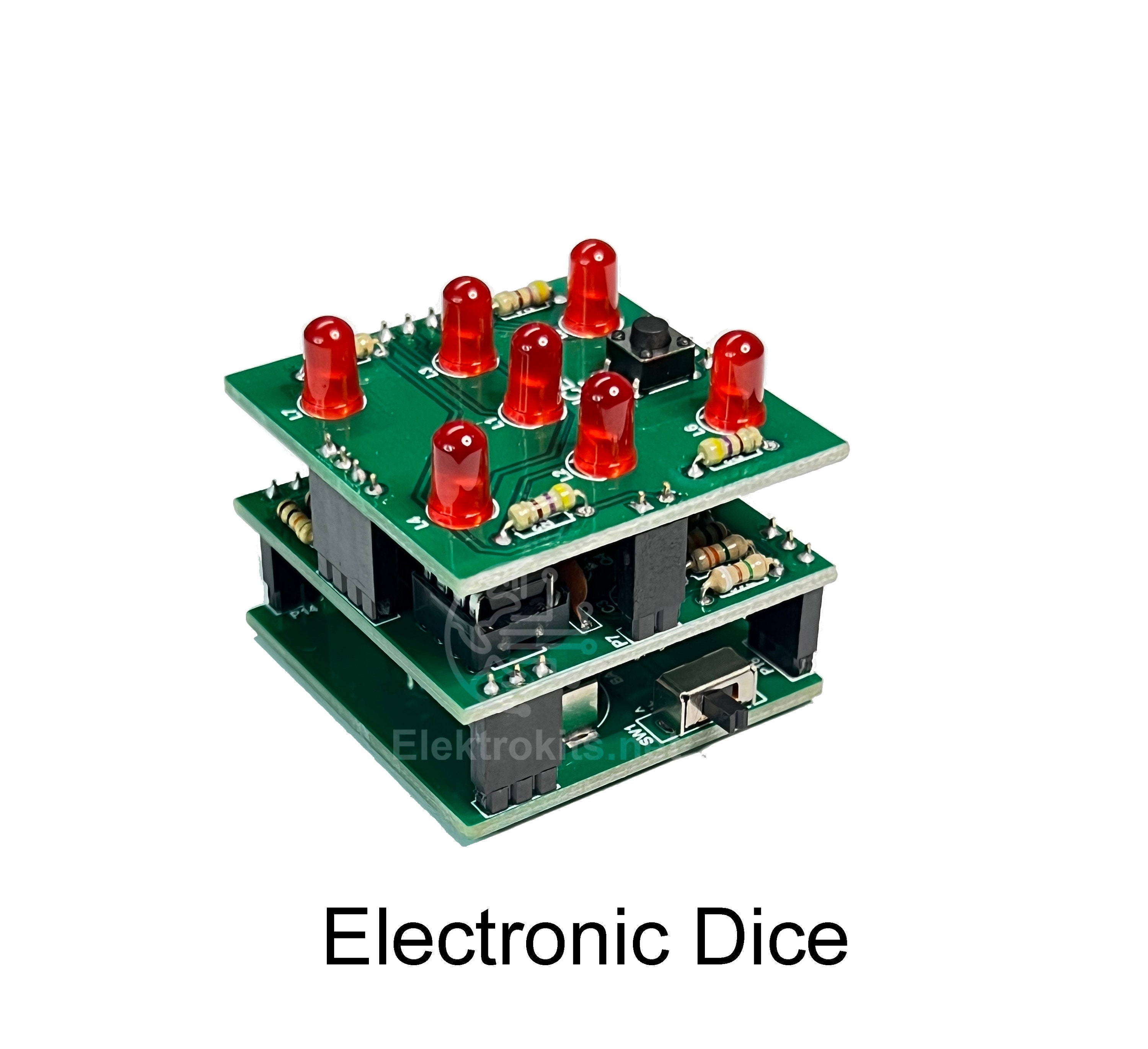 DIY Electronic Dice Kit: Learn to Solder PCB Project with LEDs