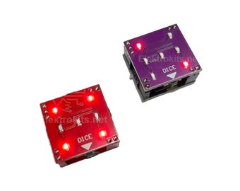 Electronic LED PCB Dice with battery - Fully assembled