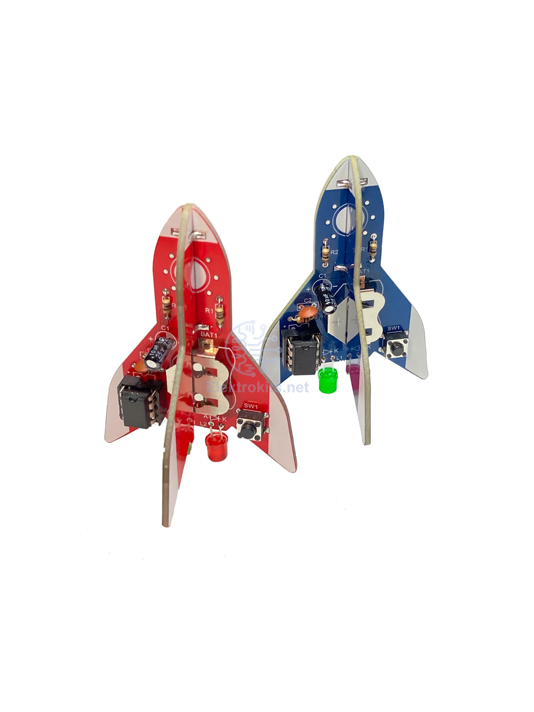 Mini Rocket Switch Setup Mini Blinking PCB Rocket - Microcontroller DIY Electronic Kit, LED ...