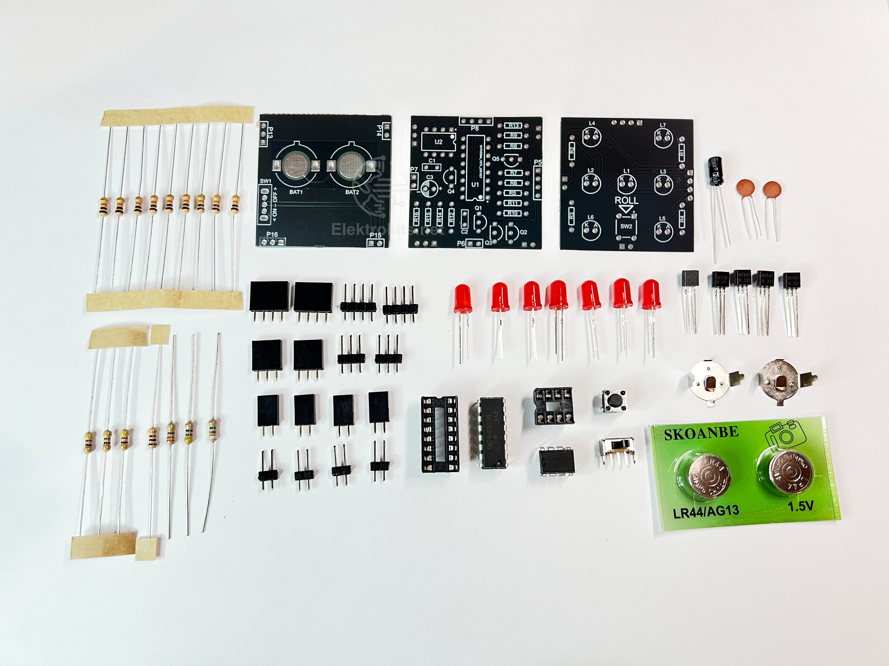 Kit Dados Electrónicos DIY Fafeicy - LED, NE555, CD4017 - 4.5-5V - Juegos Y Prácticas