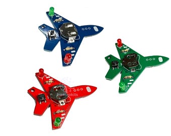 Mini Blinking Airplane LED DIY Electronic PCB Kit. Learn to Solder for Beginners