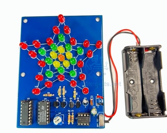 Flashing LED Star - DIY Electronic Kit - Learn to Solder Circuit Kit - PCB board. Home or school projects