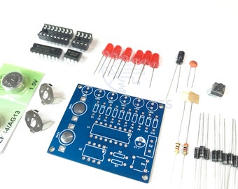 Knight Rider LED Effect with CD4017 and NE555 IC, Learn to Solder Kit, DIY Circuit Kit. Home or school project