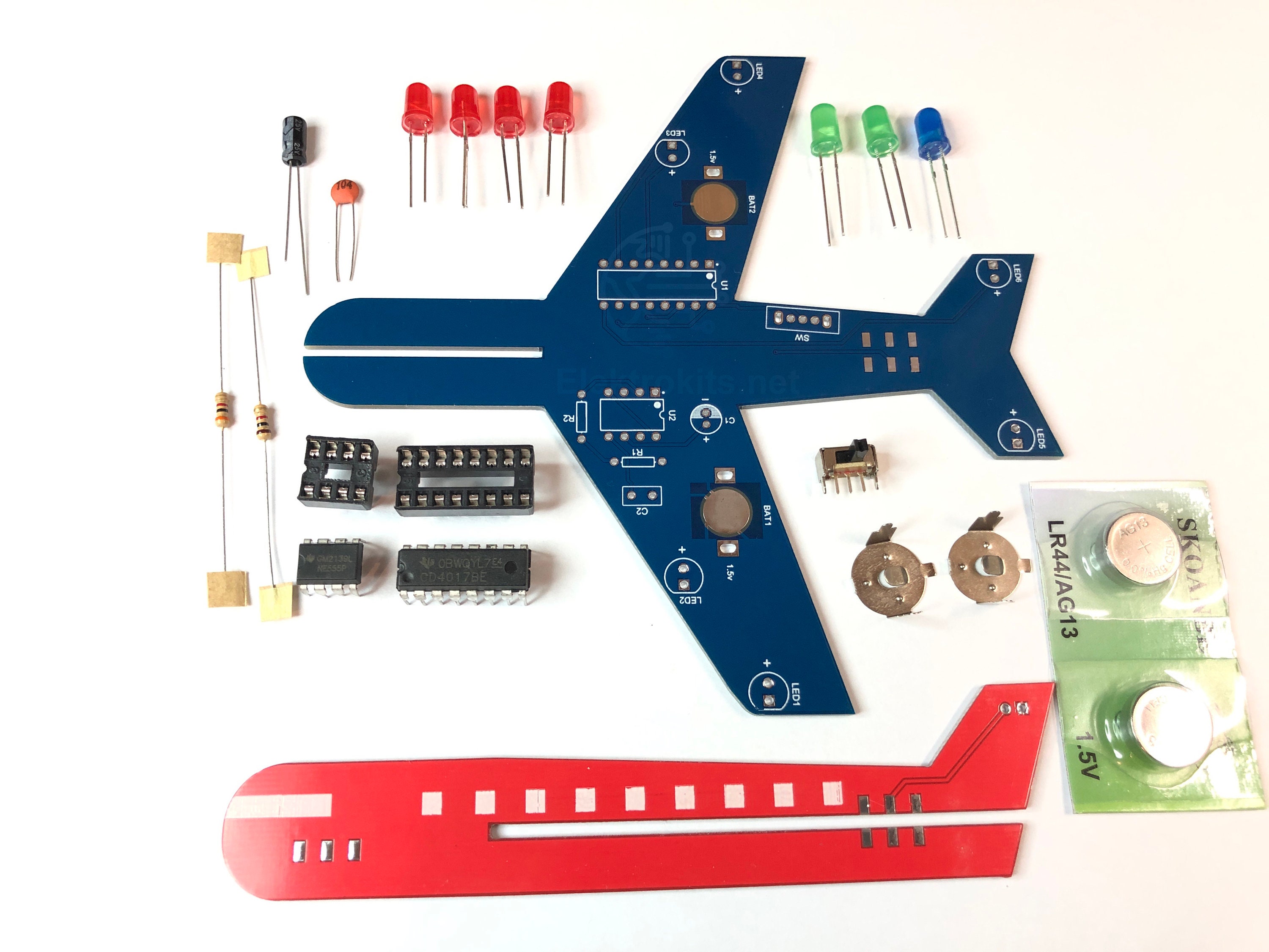 Flashing LED Airplane DIY Electronic Kit Learn to Solder PCB Etsy UK