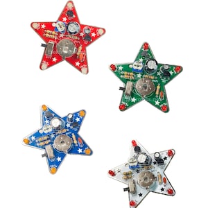 LED Flashing Star Soldering Kit: DIY Electronic Christmas Project