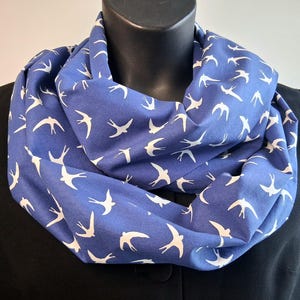 Bufanda infinita de algodón Blue Bird: bufanda ligera de viaje