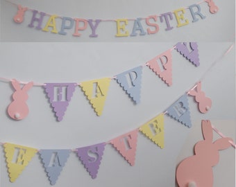 Happy Easter Bunting Banner *Pastels Rainbow FLAG* Garland bunny party DECORATION egg hunt hoppy eater