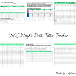 UKC Weight Pull Title Tracker