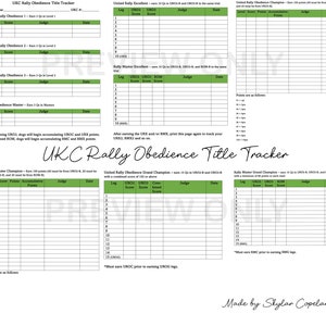 UKC Rally Obedience Title Tracker