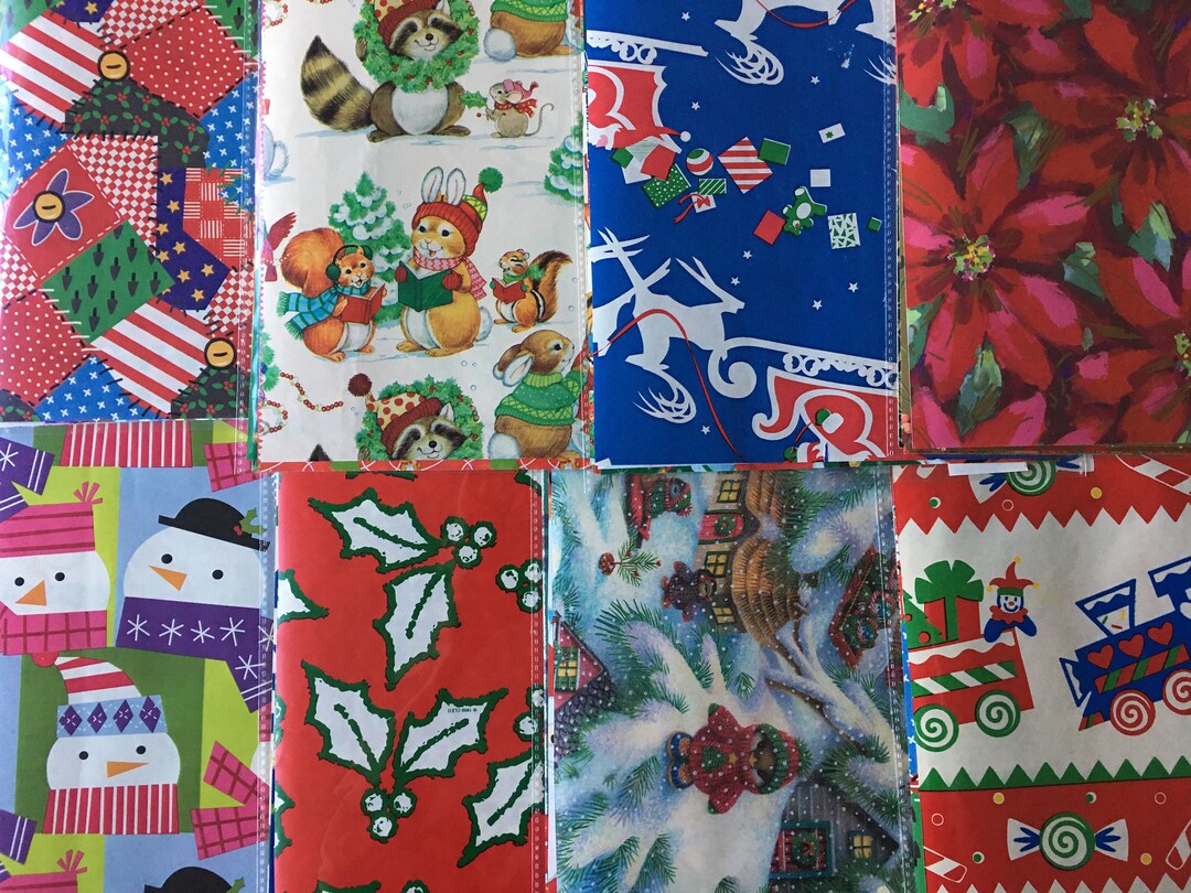 Vintage Gift Wrapping Paper Scraps Christmas, 10 Sheets 8.5x11 for Scrapbooking Junk Journal