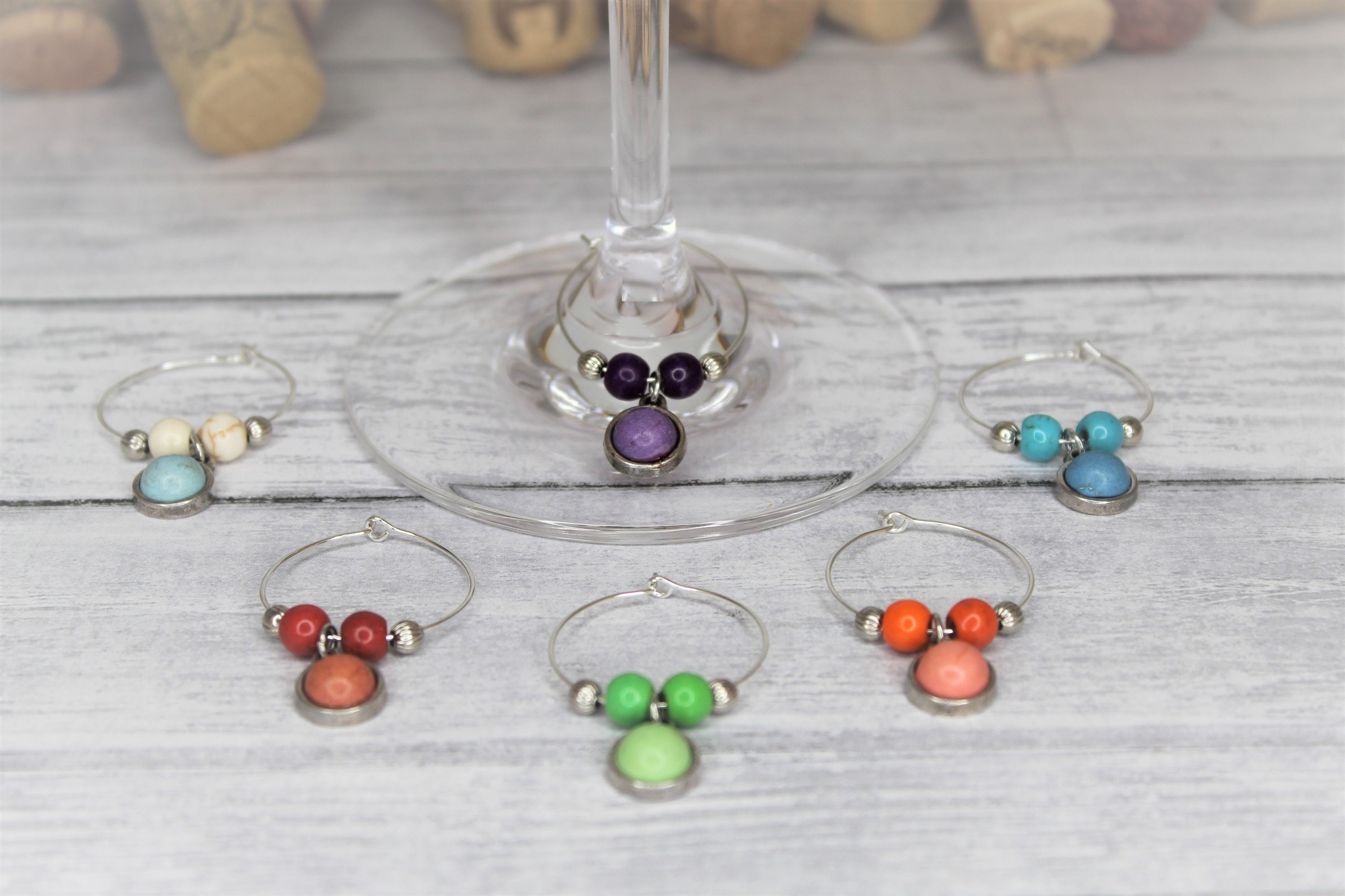Multi-Colored Spring Wine Charms