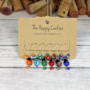 Ladybug-Themed Wine Charms/Wine Glass Charms/Animal Lovers/Unique Gifts/Wine Accessories/Set of 6!
