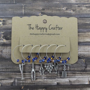 Wine-Themed Wine Charms/Wine Glass Charms/Unique Gifts/Handmade Gifts/Wine Accessories/Set of 6!