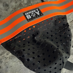 Mens Hi-Vis Chest Harness, Neon Orange Custom Workwear, UV Tradesman Outfit, Club Gay Circuit Party Gear, Trade Costume Festival Co-ord Set image 8