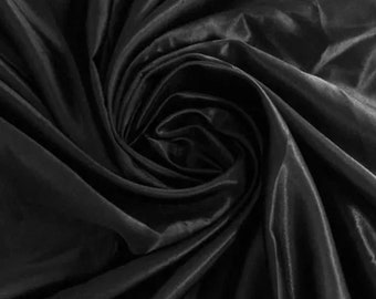Tessuto taffetà nero, tessuto di seta taffetà, tessuto taffetà semplice, tessuto taffetà di poliestere, tessuto abito per abito da sposa venduto tagliato a misura